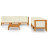 vidaXL 6-tlg. Garten-Lounge-Set mit Kissen Akazie Massivholz