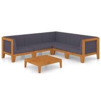 vidaXL 6-tlg. Garten-Lounge-Set mit Kissen Akazie Massivholz