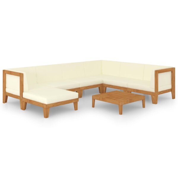 vidaXL 8-tlg. Garten-Lounge-Set mit Kissen Massivholz Akazie