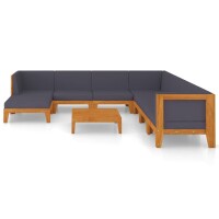 vidaXL 9-tlg. Garten-Lounge-Set mit Kissen Akazie Massivholz