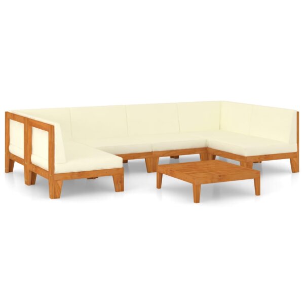 vidaXL 7-tlg. Garten-Lounge-Set mit Kissen Massivholz Akazie