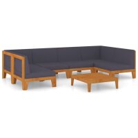 vidaXL 7-tlg. Garten-Lounge-Set mit Kissen Akazie Massivholz