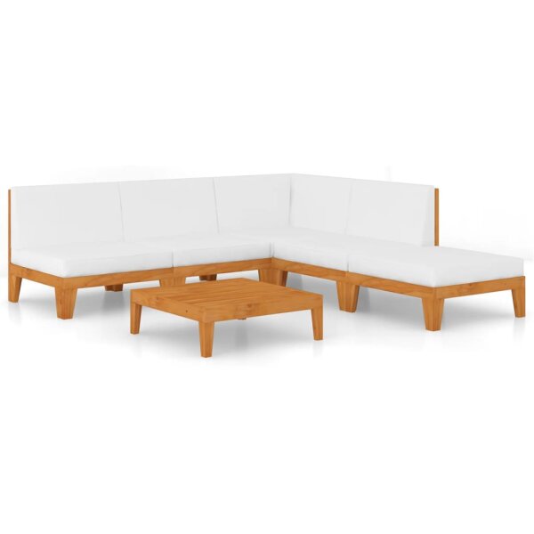 vidaXL 6-tlg. Garten-Lounge-Set mit Kissen Massivholz Akazie