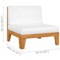 vidaXL 5-tlg. Garten-Lounge-Set mit Kissen Massivholz Akazie