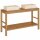 vidaXL Waschtisch Massivholz Teak mit Waschbecken Marmor Creme