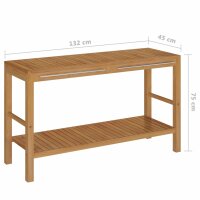 vidaXL Waschtisch Massivholz Teak mit Waschbecken Marmor Schwarz