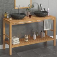 vidaXL Waschtisch Massivholz Teak mit Waschbecken Marmor...