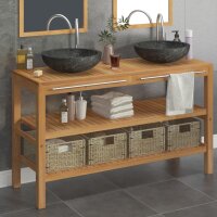 vidaXL Waschtisch Massivholz Teak mit Waschbecken Marmor...