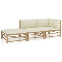 vidaXL 3-tlg. Garten-Lounge-Set mit Cremeweißen...