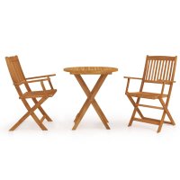 WOWONA 3-tlg. Garten-Essgruppe Klappbar Massivholz Akazie