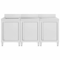 vidaXL Gastro-Sp&uuml;lenunterschrank 180x60x96 cm Edelstahl