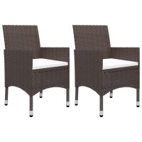 vidaXL 3-tlg. Garten-Essgruppe Braun Poly Rattan und Glas