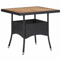 vidaXL 3-tlg. Garten-Essgruppe Schwarz Poly Rattan und...