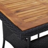 vidaXL 3-tlg. Garten-Essgruppe Schwarz Poly Rattan und...