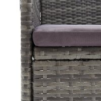 vidaXL 9-tlg. Garten-Essgruppe Poly Rattan und Akazienholz Grau