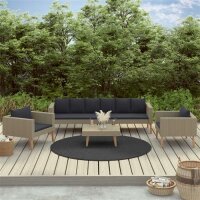 vidaXL 4-tlg. Garten-Lounge-Set mit Auflagen Poly Rattan...