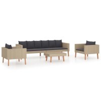 vidaXL 4-tlg. Garten-Lounge-Set mit Auflagen Poly Rattan...