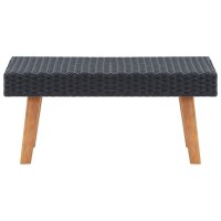 vidaXL 4-tlg. Garten-Lounge-Set mit Auflagen Poly Rattan Schwarz