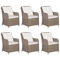 vidaXL 9-tlg. Garten-Essgruppe Poly Rattan Braun