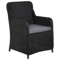 vidaXL 11-tlg. Garten-Essgruppe Poly Rattan Schwarz