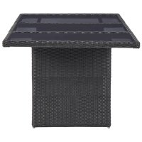 vidaXL 7-tlg. Garten-Essgruppe Poly Rattan Schwarz