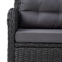 vidaXL 7-tlg. Garten-Essgruppe Poly Rattan Schwarz