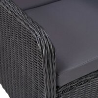 vidaXL 7-tlg. Garten-Essgruppe Poly Rattan Schwarz