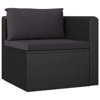 vidaXL 7-tlg. Garten-Lounge-Set mit Kissen Poly Rattan Schwarz