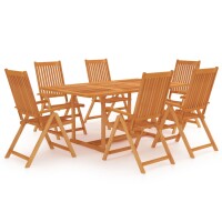 vidaXL 7-tlg. Garten-Essgruppe Massivholz Teak