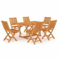 vidaXL 7-tlg. Garten-Essgruppe Massivholz Teak