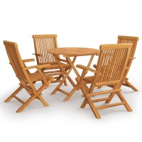 vidaXL 5-tlg. Garten-Essgruppe Massivholz Teak