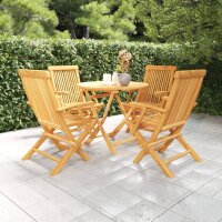 vidaXL 5-tlg. Garten-Essgruppe Massivholz Teak