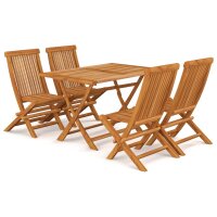 vidaXL 5-tlg. Garten-Essgruppe Massivholz Teak