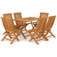 vidaXL 7-tlg. Garten-Essgruppe Massivholz Teak