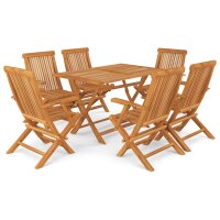 vidaXL 7-tlg. Garten-Essgruppe Massivholz Teak