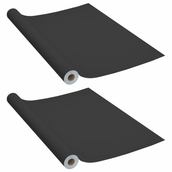 vidaXL M&ouml;belfolien Selbstklebend 2 Stk. Schwarz 500x90 cm PVC