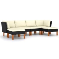 vidaXL 6-tlg. Garten-Lounge-Set mit Kissen Poly Rattan...