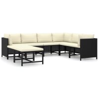 vidaXL 8-tlg. Garten-Lounge-Set mit Kissen Poly Rattan...