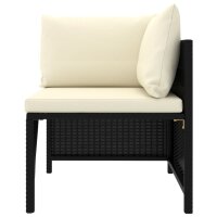 vidaXL 11-tlg. Garten-Lounge-Set mit Kissen Poly Rattan Schwarz