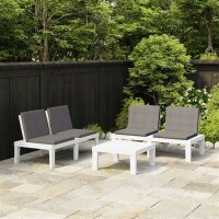 vidaXL 3-tlg. Garten-Lounge-Set mit Kissen Kunststoff...