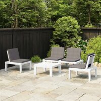 vidaXL 4-tlg. Garten-Lounge-Set mit Kissen Kunststoff Wei&szlig;