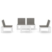 vidaXL 4-tlg. Garten-Lounge-Set mit Kissen Kunststoff Wei&szlig;