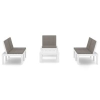 vidaXL 4-tlg. Garten-Lounge-Set mit Kissen Kunststoff Wei&szlig;