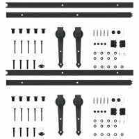 vidaXL Schiebet&uuml;r-Beschlags&auml;tze 2 Stk. 200 cm Stahl Schwarz