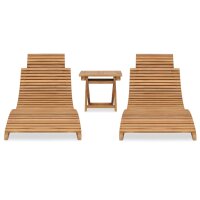 vidaXL 3-tlg. Garten-Lounge-Set Klappbar Massivholz Teak