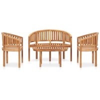 vidaXL 4-tlg. Garten-Lounge-Set Massivholz Teak