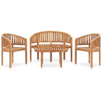 vidaXL 4-tlg. Garten-Lounge-Set Massivholz Teak