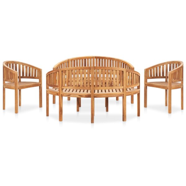 vidaXL 5-tlg. Garten-Lounge-Set Massivholz Teak