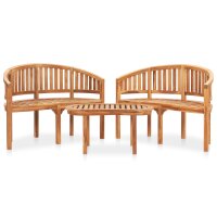 vidaXL 3-tlg. Garten-Lounge-Set Massivholz Teak