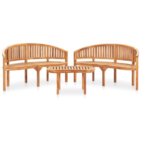 vidaXL 3-tlg. Garten-Lounge-Set Massivholz Teak